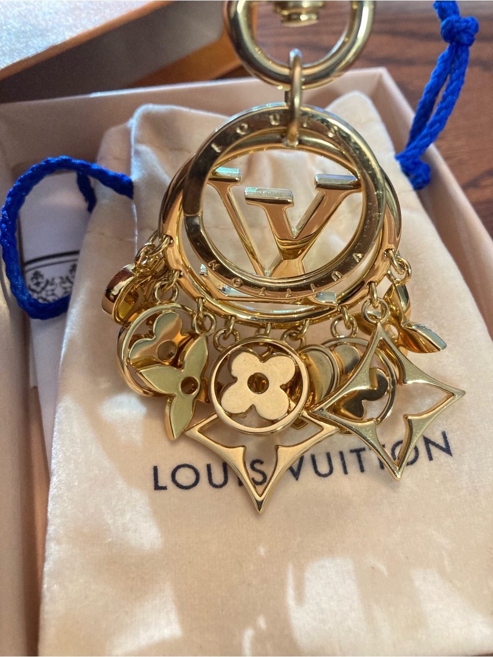 Louis Vuitton Gold Twinkling Circle Keychain RARE - Picture 2 of 6